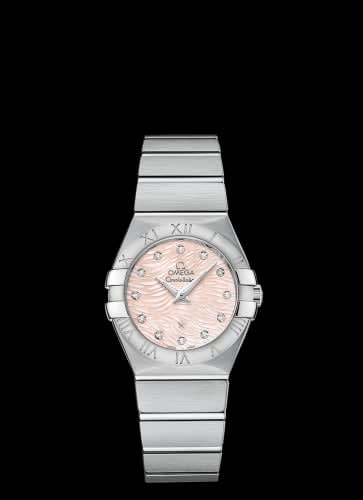 Omega Constellation Quartz 27 Brushed Stainless Steel / Pink / MOP