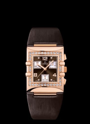 Omega Constellation Quadra Quartz 28 Chronograph Red Gold / Diamond / Brown / Fabric