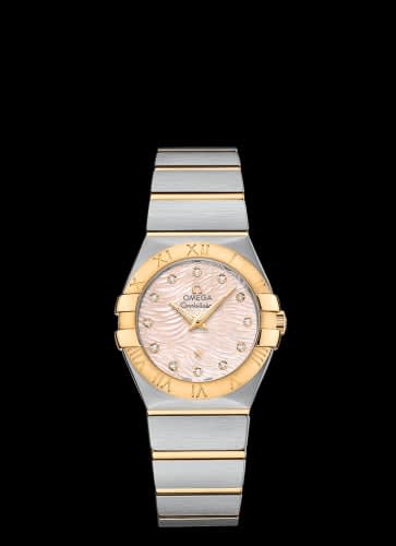 Omega Constellation Quartz 27 Brushed Stainless Steel / Yellow Gold / Pink MOP