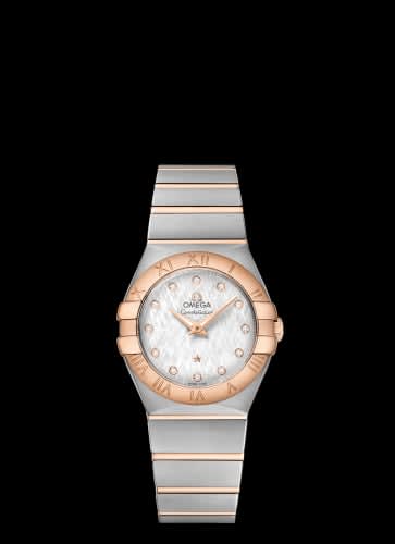 Omega Constellation Quartz 27 Brushed Stainless Steel / Red Gold / Silver Silk