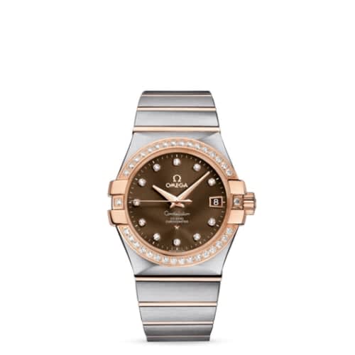 Omega Constellation Co-Axial 35 Stainless Steel / Red Gold / Diamond / Brown