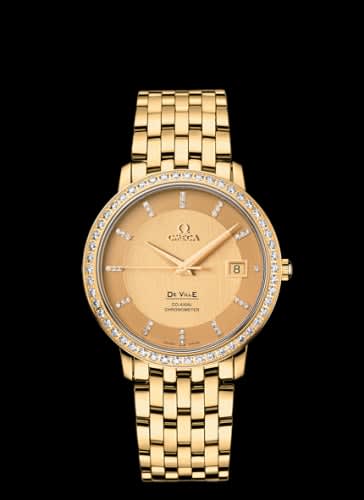 Omega De Ville Prestige Co-Axial 36.5 Yellow Gold / Diamond / Bracelet