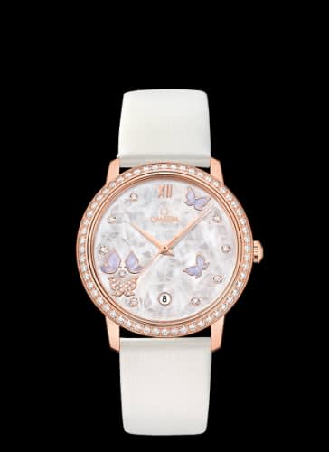 Omega De Ville Prestige Co-Axial 36.8 Red Gold / MOP Butterfly / Diamond