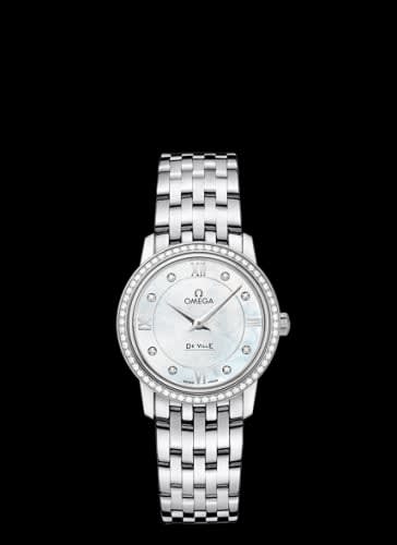Omega De Ville Prestige Quartz 27.4 Stainless Steel / MOP / Bracelet / Diamond