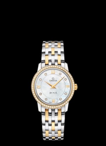 Omega De Ville Prestige Quartz 27.4 Stainless Steel / Yellow Gold / Diamond / Diamond MOP