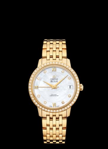 Omega De Ville Prestige Co-Axial 32.7 Yellow Gold Diamond / MOP / Bracelet