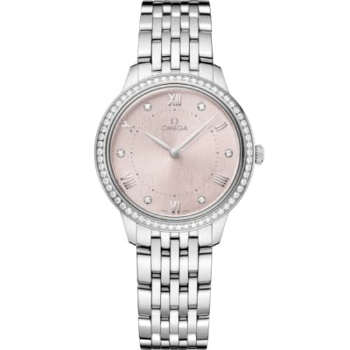 Omega De Ville Quartz 30 Stainless Steel - Diamond / Pink / Bracelet