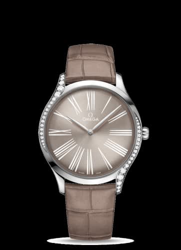 Omega De Ville Trésor 39 Stainless Steel / Grey - Roman / Alligator
