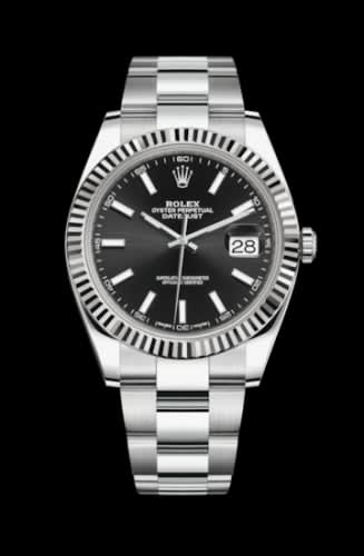Rolex Datejust 41 Stainless Steel Fluted / Oyster / Black
