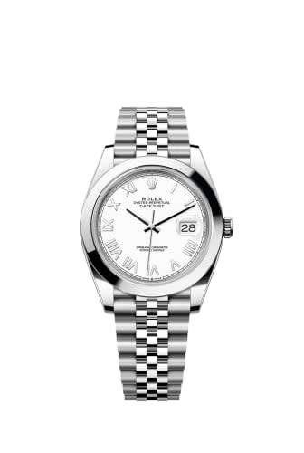 Rolex Datejust 41 Stainless Steel Smooth / White - Roman / Oyster