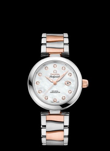 Omega LadyMatic Co-Axial 34 Stainless Steel / Sedna Gold / MOP / Bracelet