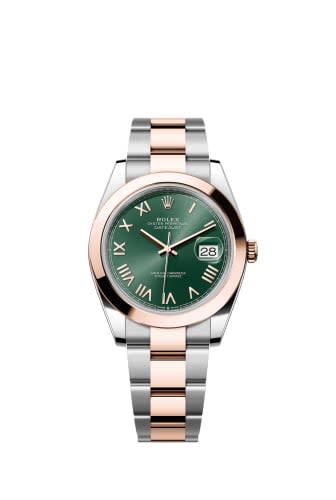 Rolex Datejust 41 Stainless Steel - Everose - Smooth / Mint Green Roman / Oyster
