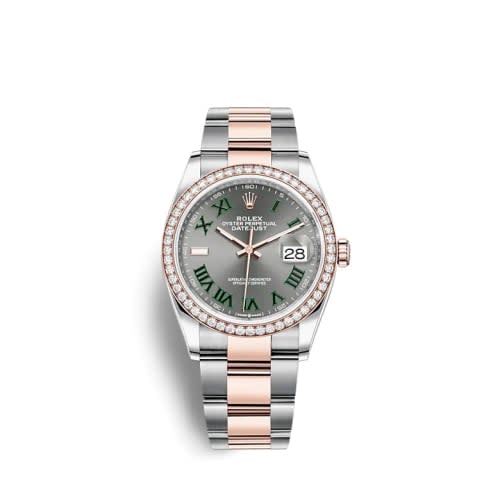 Rolex Datejust 36 Stainless Steel / Everose / Diamond / Slate - Roman / Oyster