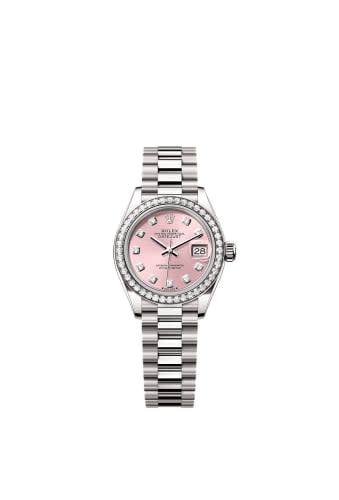 Rolex Lady-Datejust 28 White Gold - Diamond / President / Pink - Diamond