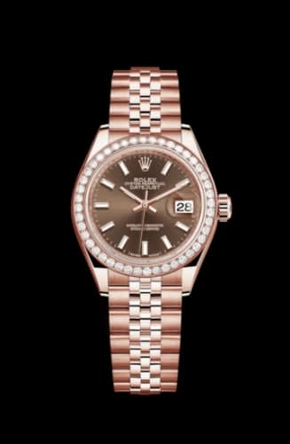 Rolex Lady-Datejust 28 Everose Diamond / Jubilee / Chocolate