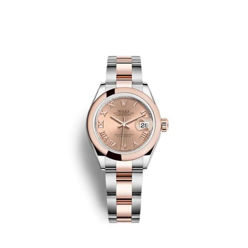 Rolex Lady-Datejust 28 Stainless Steel / Rose Gold / Domed / Rose - Roman / Oyster