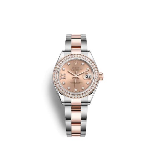 Rolex Lady-Datejust 28 Stainless Steel / Rose Gold / Diamond / Rose - Diamond / Oyster