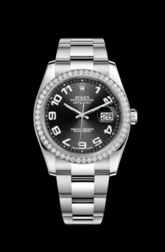 Rolex Datejust 36 Stainless Steel Diamond / Oyster / Black Arabic