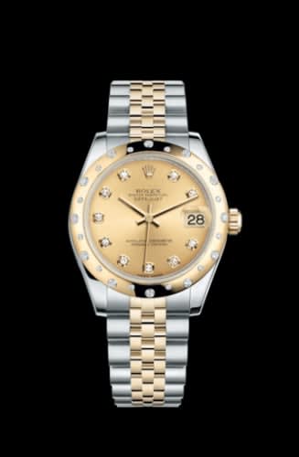 Rolex Datejust 31 Rolesor Yellow Domed Diamond / Jubilee / Champagne Diamond