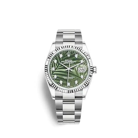 Rolex Datejust 36 Stainless Steel - Fluted / Green - Palm - Diamond / Oyster