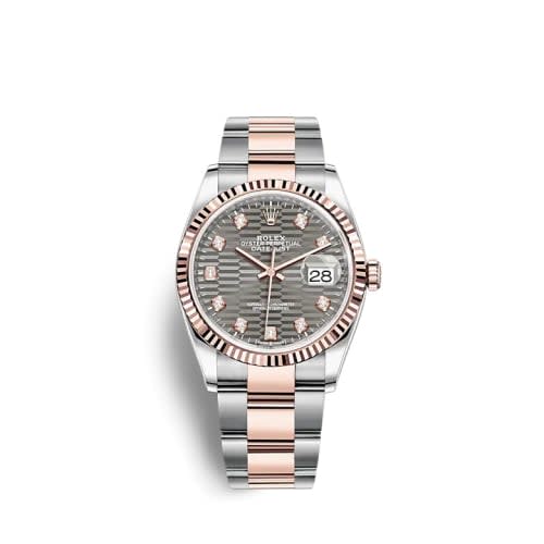 Rolex Datejust 36 Stainless Steel / Everose / Fluted / Slate - Fluted - Diamond / Oyster