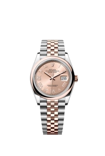 Rolex Datejust 36 Stainless Stainless Steel - Everose - Domed / Rose Roman Diamond / Jubilee