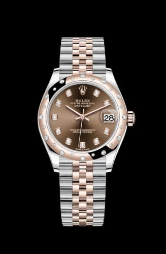 Rolex Datejust 31 Stainless Steel/ Rose Gold / Domed - Diamond / Chocolate - Diamond / Jubilee