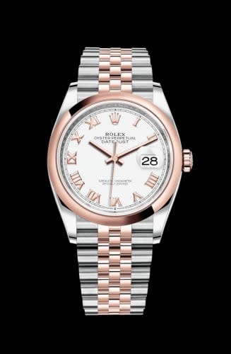 Rolex Datejust 36 Stainless Steel / Everose / Smooth / White Roman / Jubilee