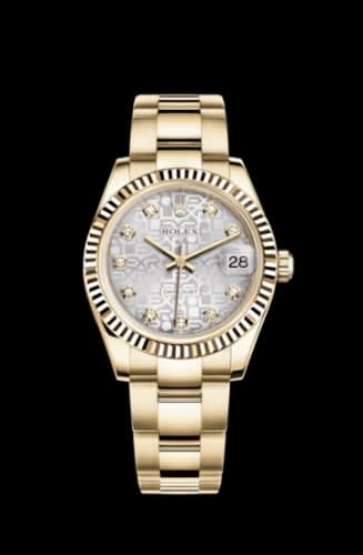 Rolex Datejust 31 Yellow Gold Fluted / Oyster / Silver Computer