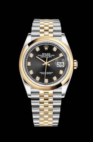 Rolex Datejust 36 Stainless Steel / Yellow Gold / Smooth / Black Diamond / Jubilee