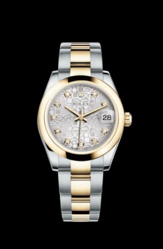 Rolex Datejust 31 Rolesor Yellow Domed / Oyster / Silver Computer