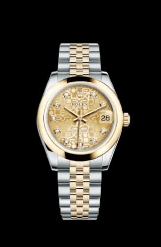 Rolex Datejust 31 Rolesor Yellow Domed / Jubilee / Champagne Computer