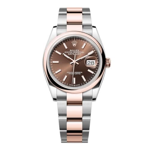 Rolex Datejust 36 Stainless Steel - Everose - Domed / Chocolate / Oyster