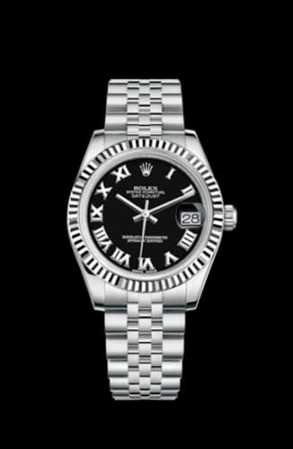 Rolex Datejust 31 Stainless Steel Fluted / Jubilee / Black - Roman