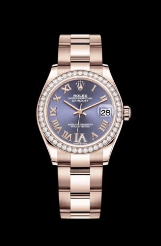 Rolex Datejust 31 Rose Gold / Diamond / Aubergine - Roman / Oyster