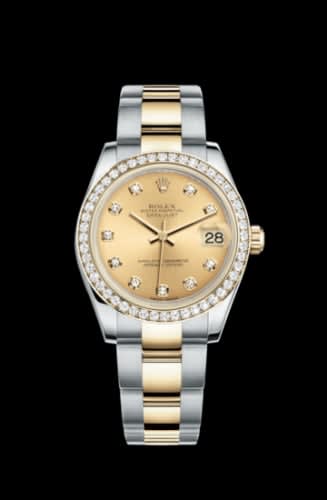 Rolex Datejust 31 Rolesor Yellow Diamond / Oyster / Champagne Diamond