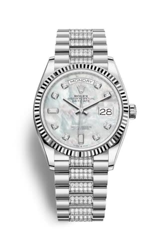 Rolex Day-Date 36 White Gold / Fluted / MOP-Diamond / President-Diamond