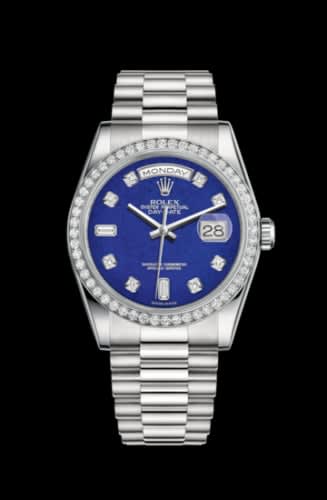 Rolex Day-Date 36 Platinum Diamonds / President / Lapis Diamonds