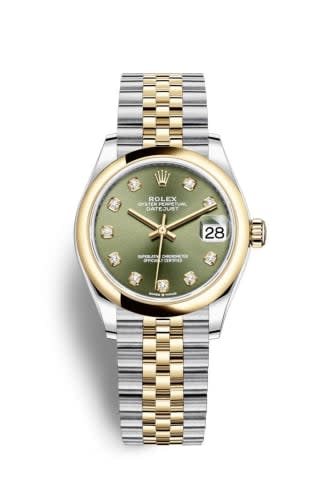 Rolex Datejust 31 Stainless Steel/ Yellow Gold / Domed / Olive - Diamond / Jubilee