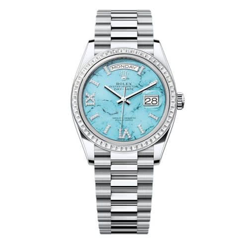 Rolex Day-Date 36 Platinum - Baguette / Turquoise / President