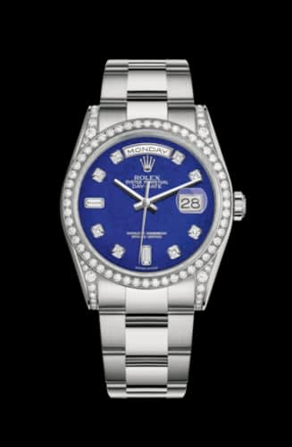 Rolex Day-Date 36 White Gold Diamonds / President / Lapis