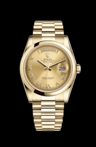 Rolex Day-Date 36 Yellow Gold Domed / President / Champagne Roman