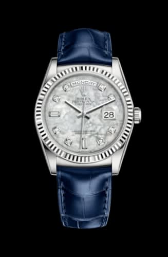 Rolex Day-Date 36 White Gold / Strap / MOP
