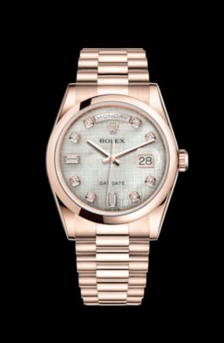 Rolex Day-Date 36 Everose Domed / President / Oxford MOP