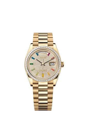 Rolex Day-Date 36 Yellow Gold - Baguette / Paved - Rainbow / President