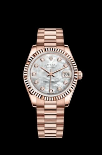Rolex Datejust 31 Everose Fluted / President / MOP