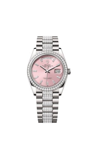 Rolex Day-Date 36 White Gold - Diamond / Pink - Baguette / President - Diamond