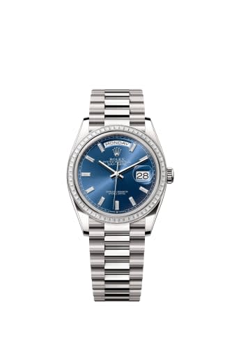 Rolex Day-Date 36 White Gold - Baguette / Bright Blue - Baguette / President