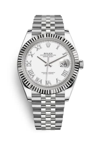 Rolex Datejust 41 Stainless Steel Fluted / White - Roman / Jubilee