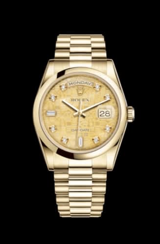 Rolex Day-Date 36 Yellow Gold Domed / President / Champagne MOP Computer
